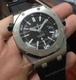 Swiss 3120 Audemars Piguet Diver's Watch  Black Dial Black Rubber Strap